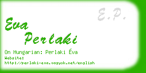 eva perlaki business card